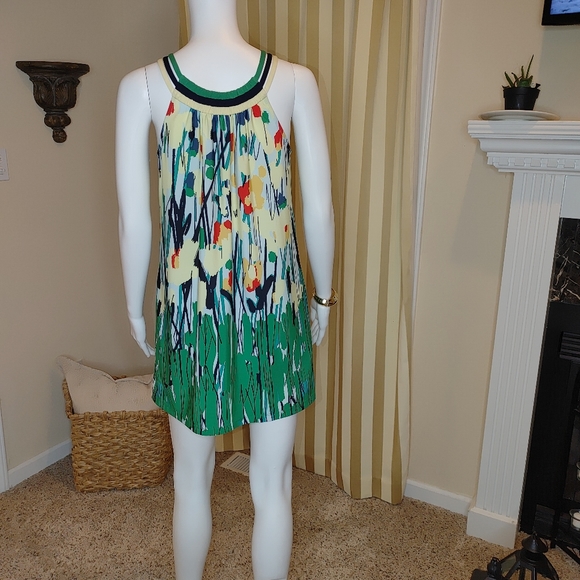BCBGMAXAZRIA FLORAL HALTER MINI DRESS XSP - Picture 4 of 7
